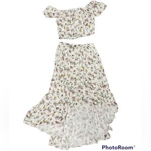Floral two piece skirt set